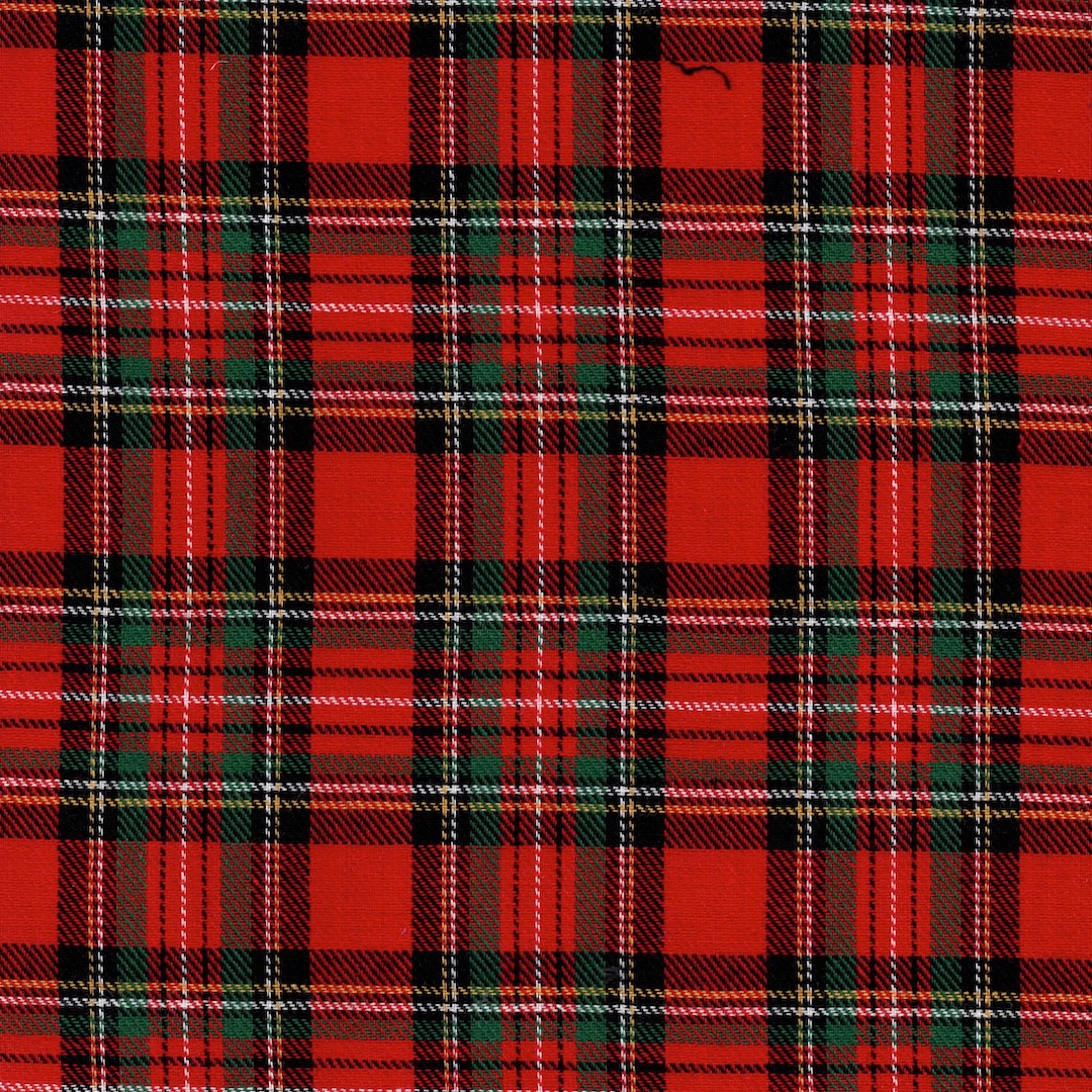 Red Royal Stewart Tartan Check Polyviscose Fabric - Prestige