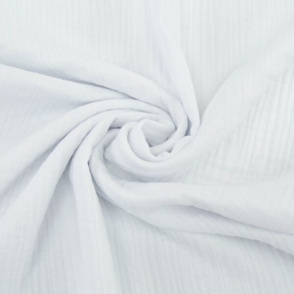 Organic Triple Gauze Cotton Muslin Fabric in White