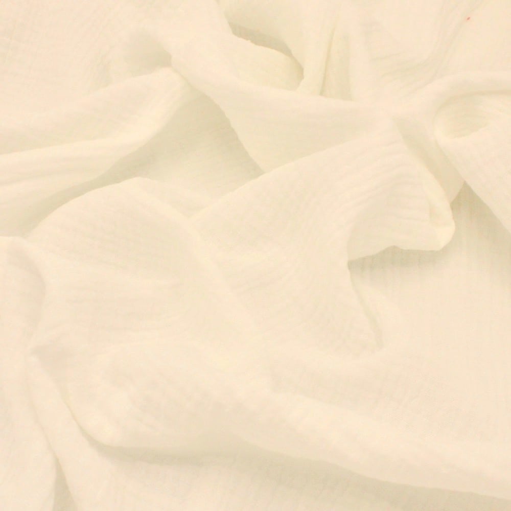 Organic Double Gauze Cotton Fabric in Plain in Ecru 10