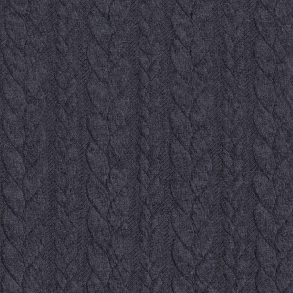 Cable Knit Fabric Jersey Dress Fabric in Indigo 600