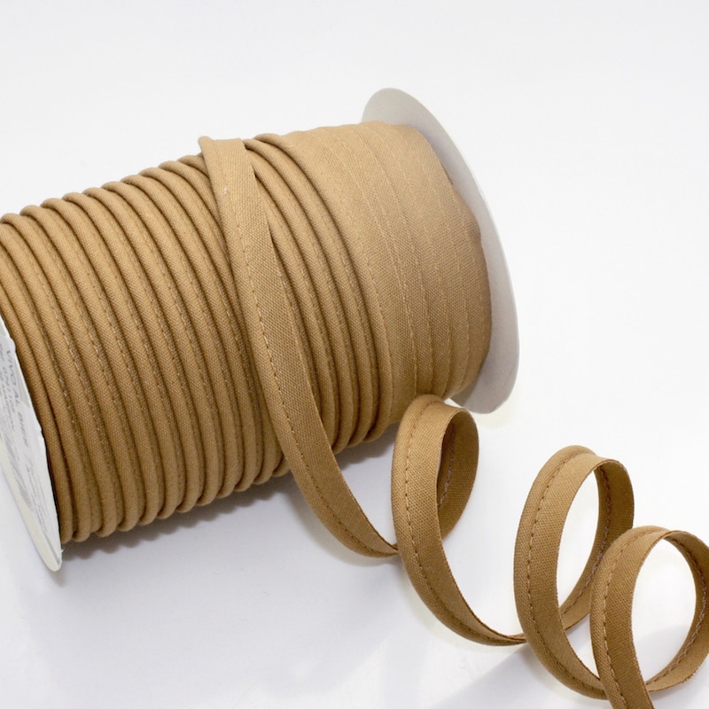 25m roll of Medium Bias Piping Plain in Toffee 36