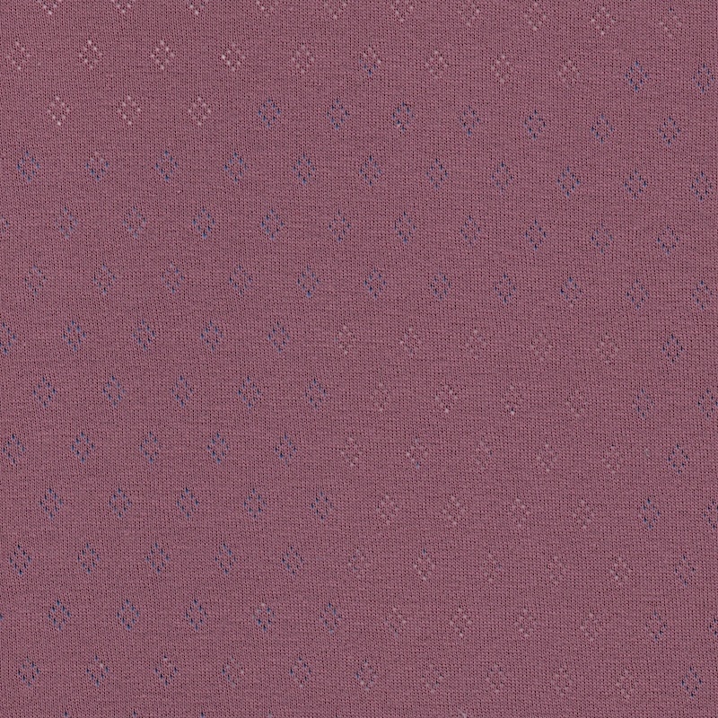 Pointelle Fine Cotton Jersey Clothing Material in Mulberry Purple 15