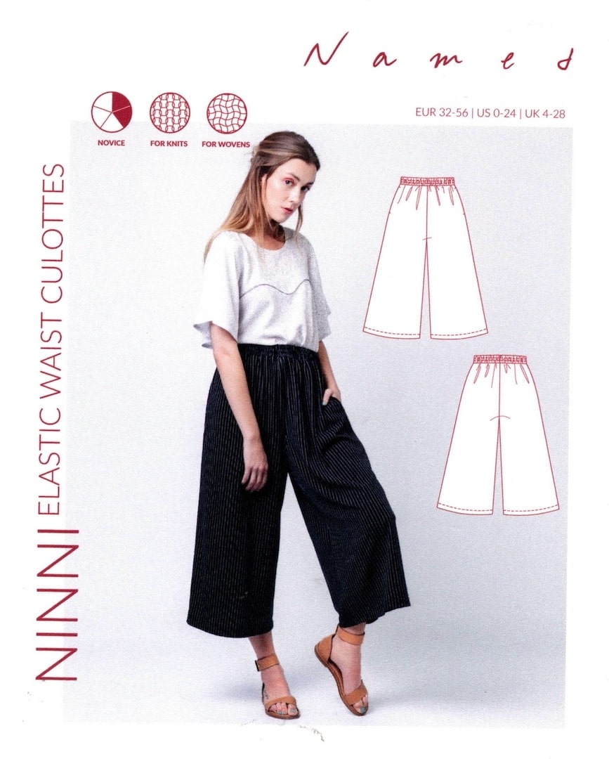 Fashion Model Wearing Named Clothing Sewing Pattern for Ninni Culottes - Easy