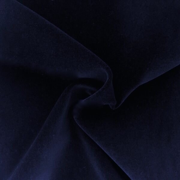 100% Cotton Velvet Fabric in Dark Navy