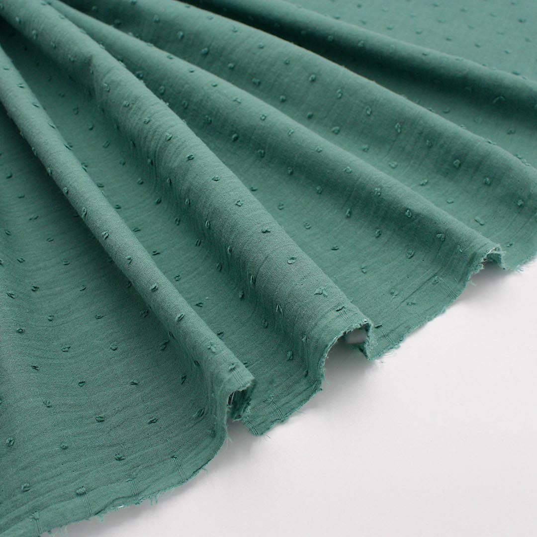 Dotted Swiss Voile Fabric in Basil