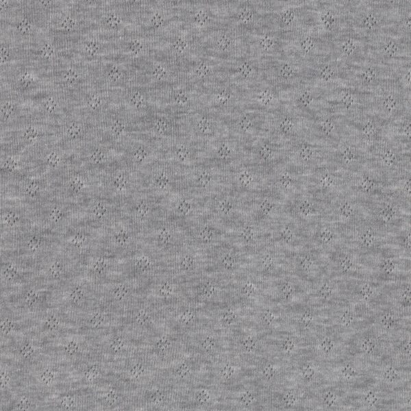 Pointelle Fine Cotton Jersey, Grey Melange