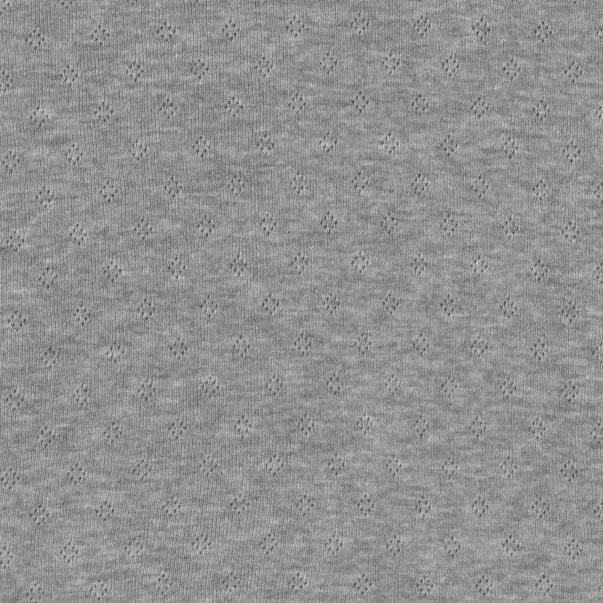 Pointelle Fine Cotton Jersey Clothing Material in Grey Melange 09