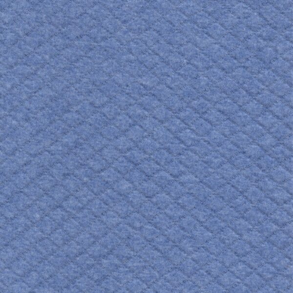 Quilted Soft Cotton Jersey Sweatshirt Material in Blue Melange 19