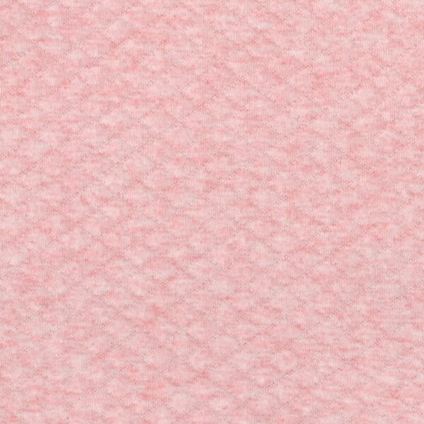 Quilted Soft Cotton Jersey Sweatshirt Material in Blush Pink Melange 16