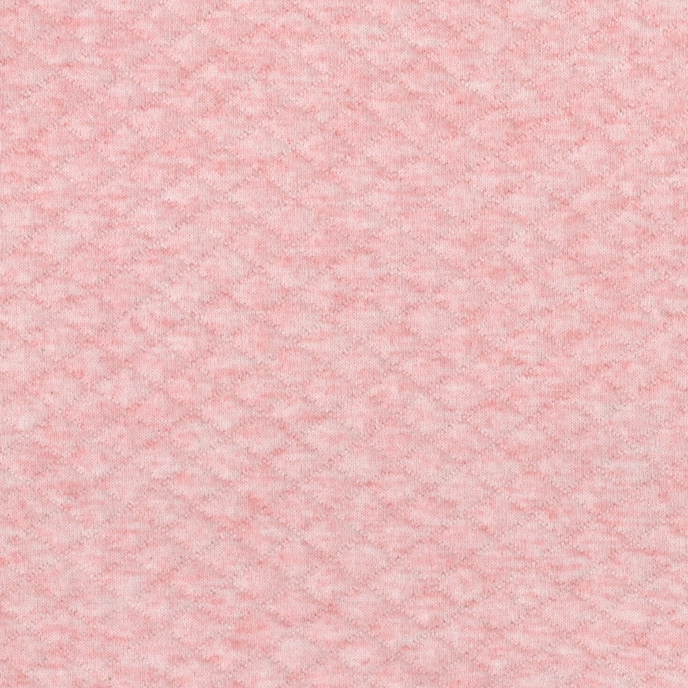 Quilted Soft Cotton Jersey Sweatshirt Material in Blush Pink Melange 16