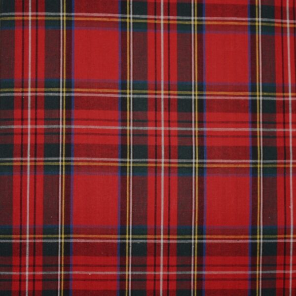 Tartan Red Royal Stewart 100% Cotton Fabric