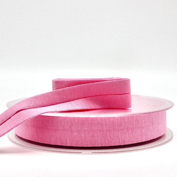 15m roll of Cotton Jersey Bias Binding Tape with 18mm width in Rose Pink