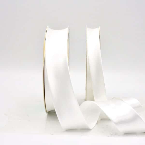 25m roll of Satin Bias Binding Tape with 30mm width in Soft White 02