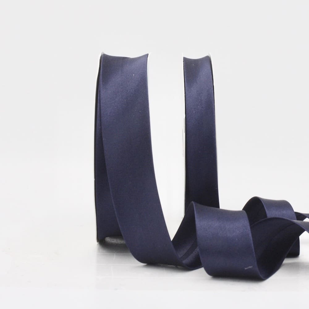 25m roll of Satin Bias Binding Tape with 30mm width in Navy 22