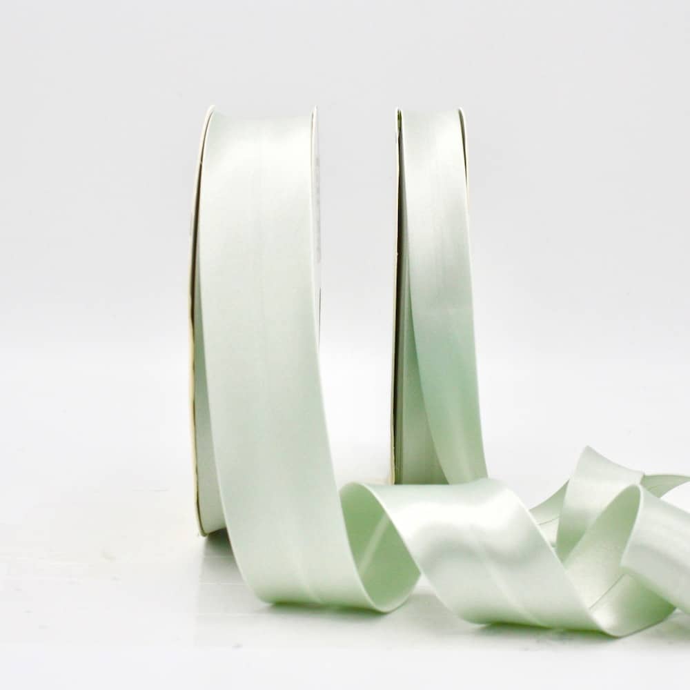 25m roll of Satin Bias Binding Tape with 30mm width in Pale Celadon 370