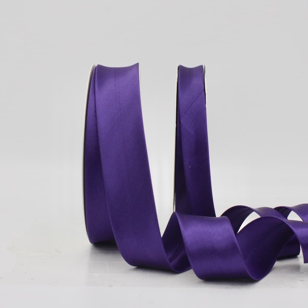 25m roll of Satin Bias Binding Tape with 30mm width in Purple 54