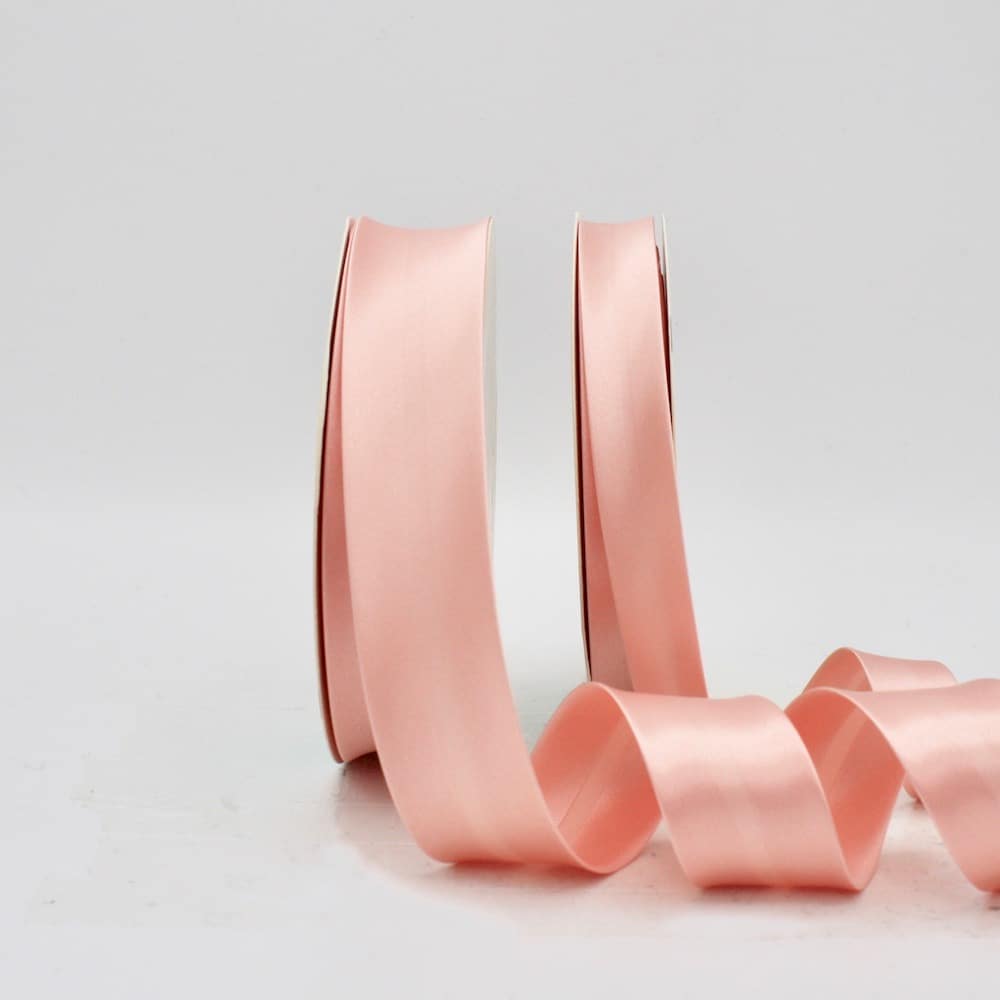 25m roll of Satin Bias Binding Tape with 30mm width in Palest Pink 268