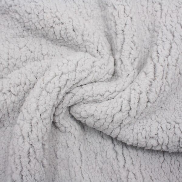 Sherpa Lambskin Supersoft Fleece Fabric in Silver Grey