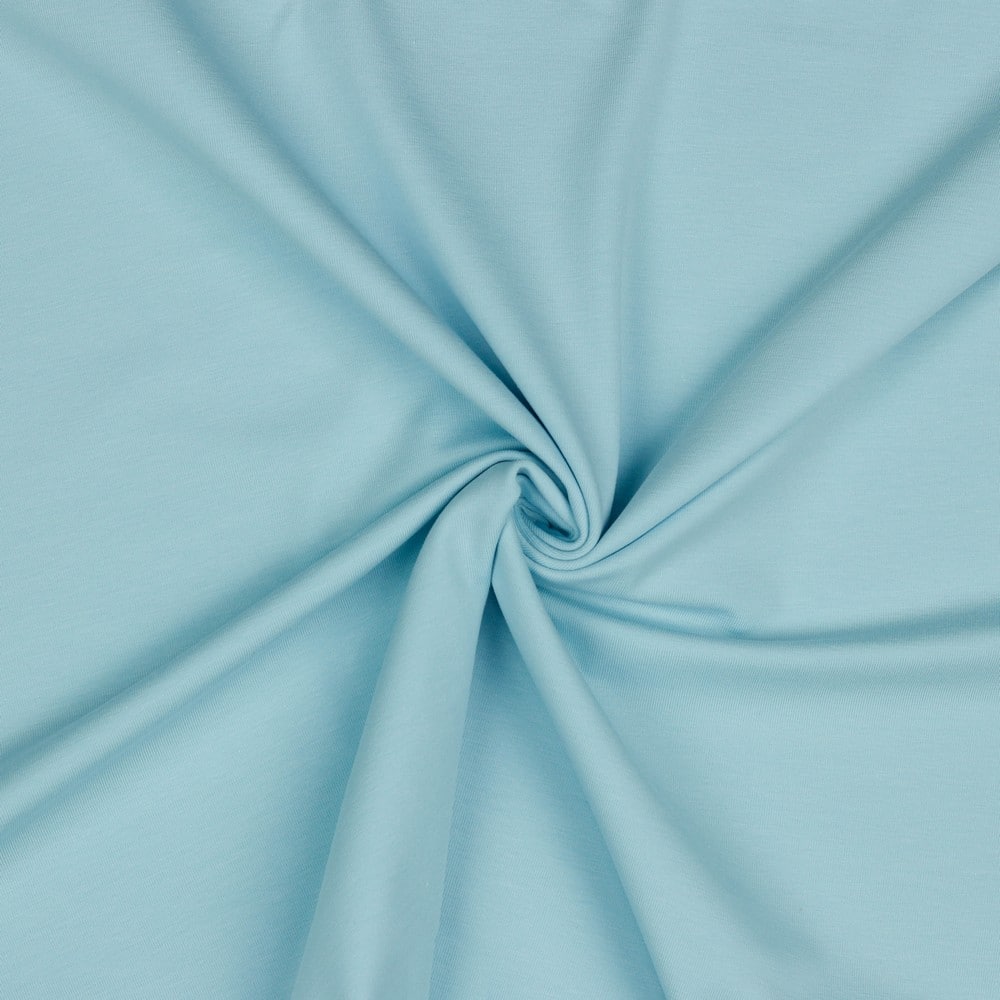 Fine Spun Cotton Jersey Dress Fabric in Pale Blue
