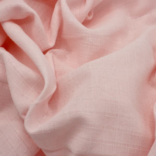 Unwashed Double Gauze Cotton Muslin Fabric in Pale Pink