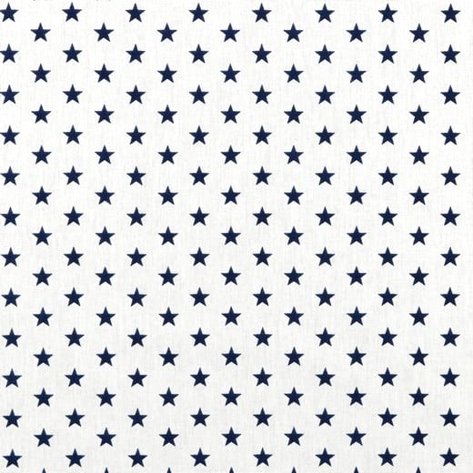 Cotton Classics Fabric in Navy in Small Navy Star on WHITE