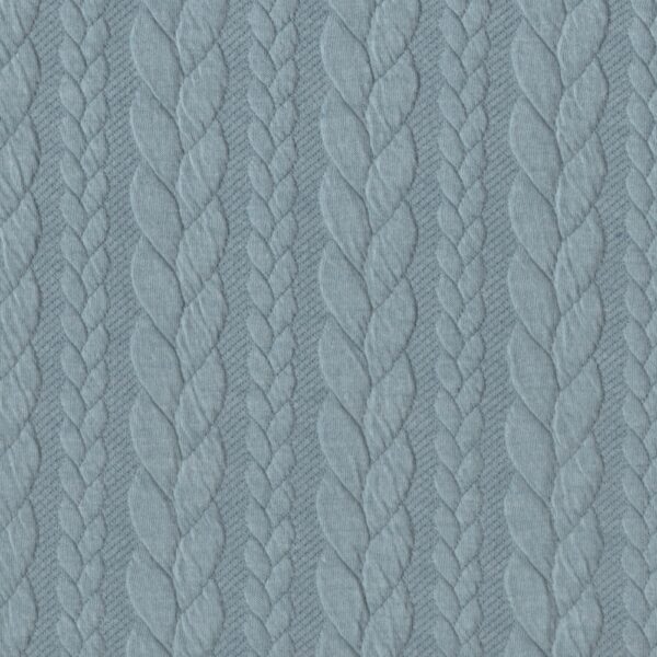 Cable Knit Fabric Jersey in Stockholm Blue 630