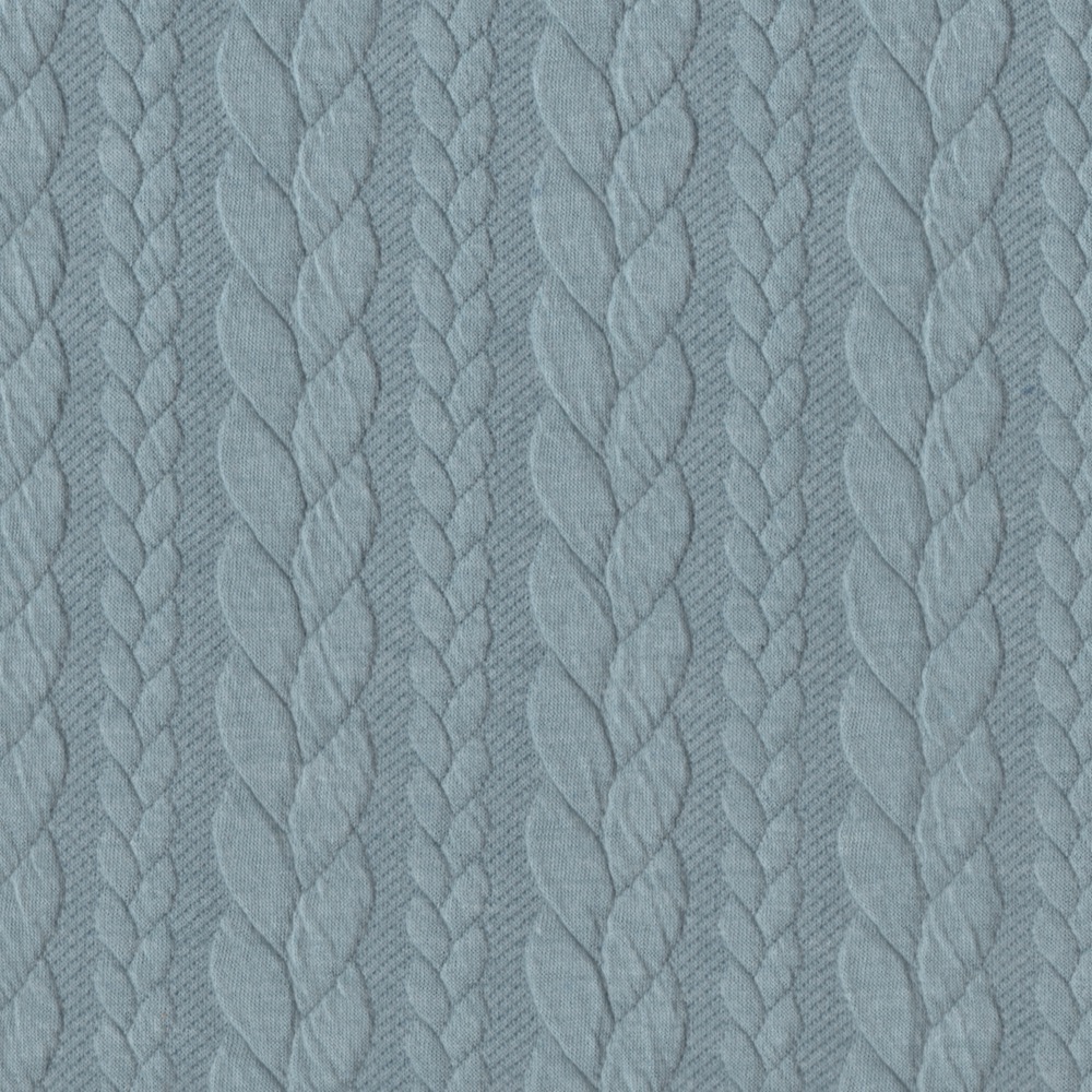 Cable Knit Fabric Jersey in Stockholm Blue 630
