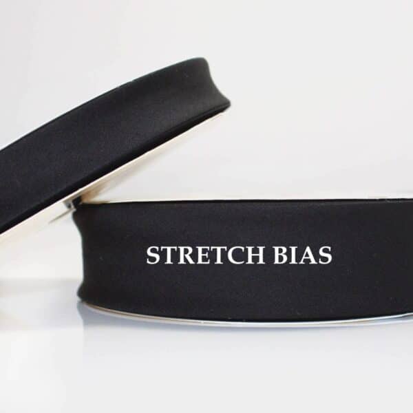 25m roll of Stretch Plain Bias Binding Tape with 30mm width in Black 1