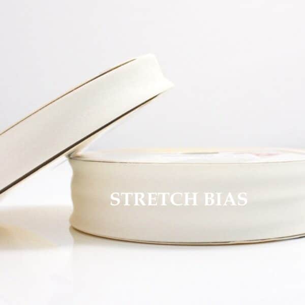 25m roll of Stretch Plain Bias Binding Tape with 30mm width in Cream 13