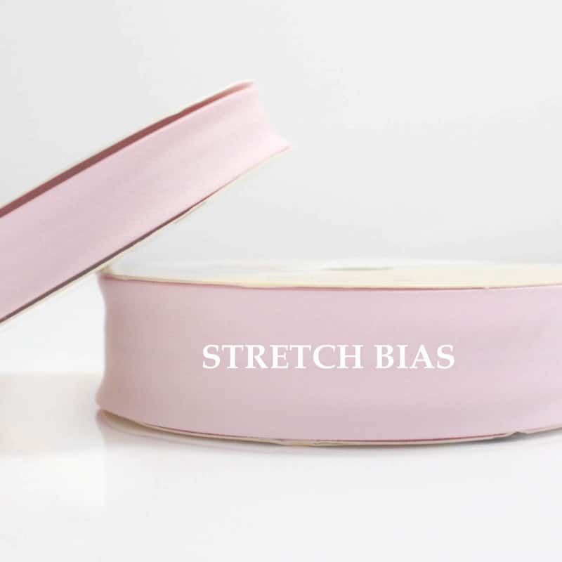 25m roll of Stretch Plain Bias Binding Tape with 30mm width in Baby Pink 31