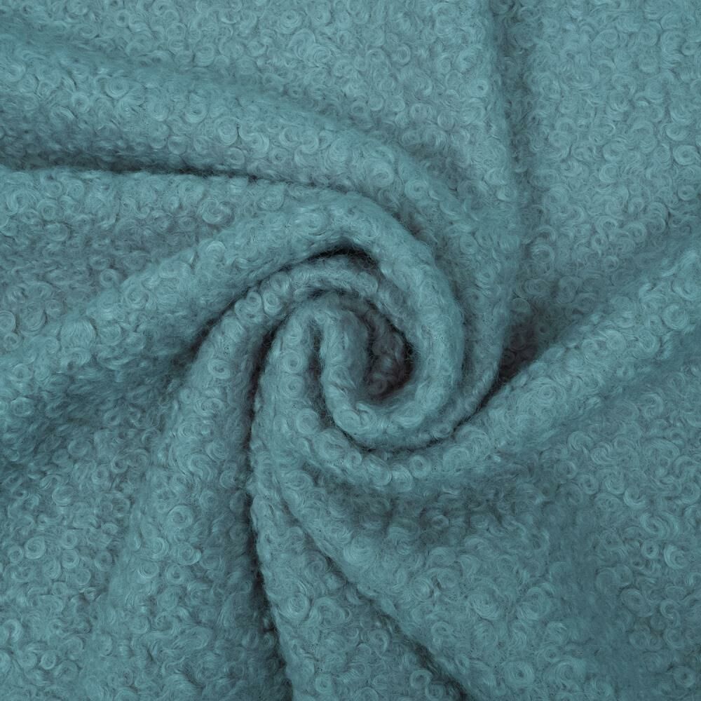 Superior Boucle Fabric with Felted Back in Soft Teal