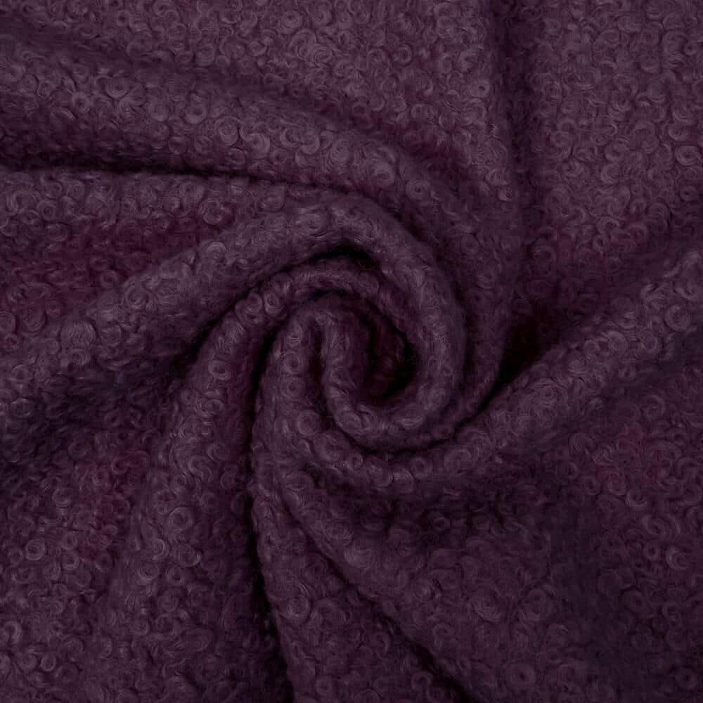 Superior Boucle Fabric with Felted Back in Aubergine