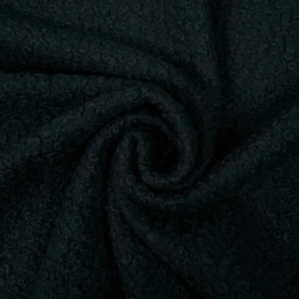 Superior Boucle Fabric with Felted Back in Black