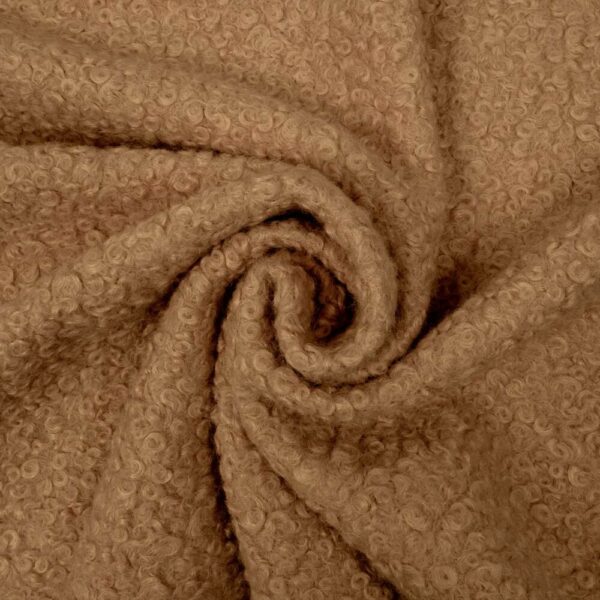 Superior Boucle Fabric with Felted Back in Soft Caramel