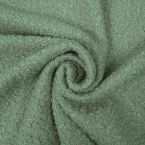 Superior Boucle Fabric with Felted Back in Ice Green