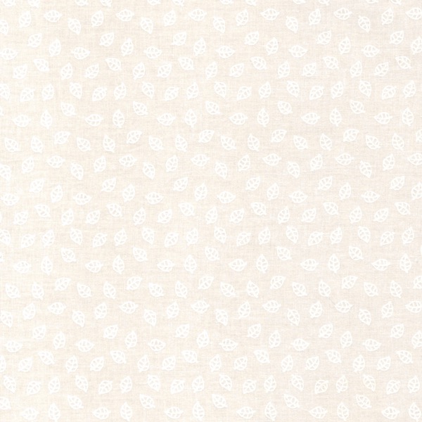 Paris Tone on Tone Cotton Fabric in Small Leaf Print in Cream