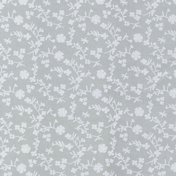 Paris Tone on Tone Cotton Fabric in Floral Trail in Grey