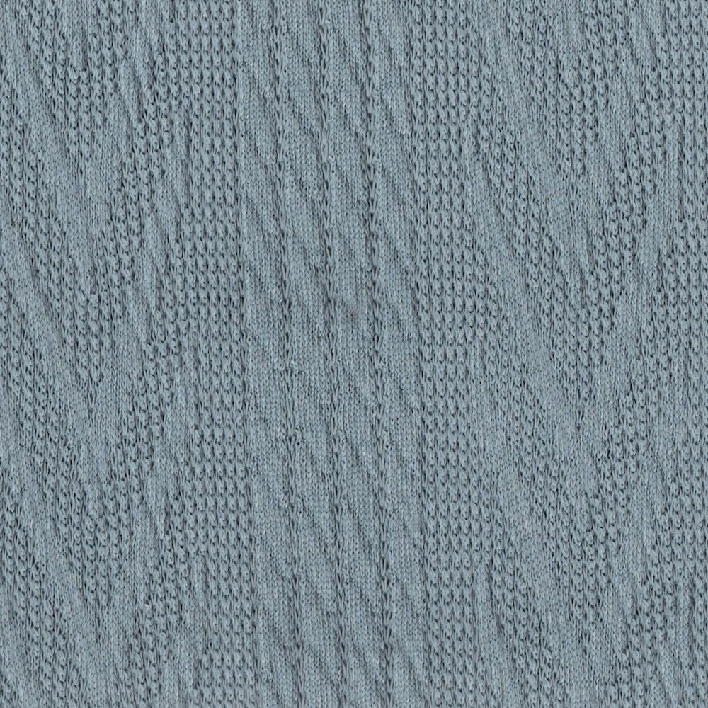 V Line Cable Jersey Dress Fabric in Dusty Blue 630