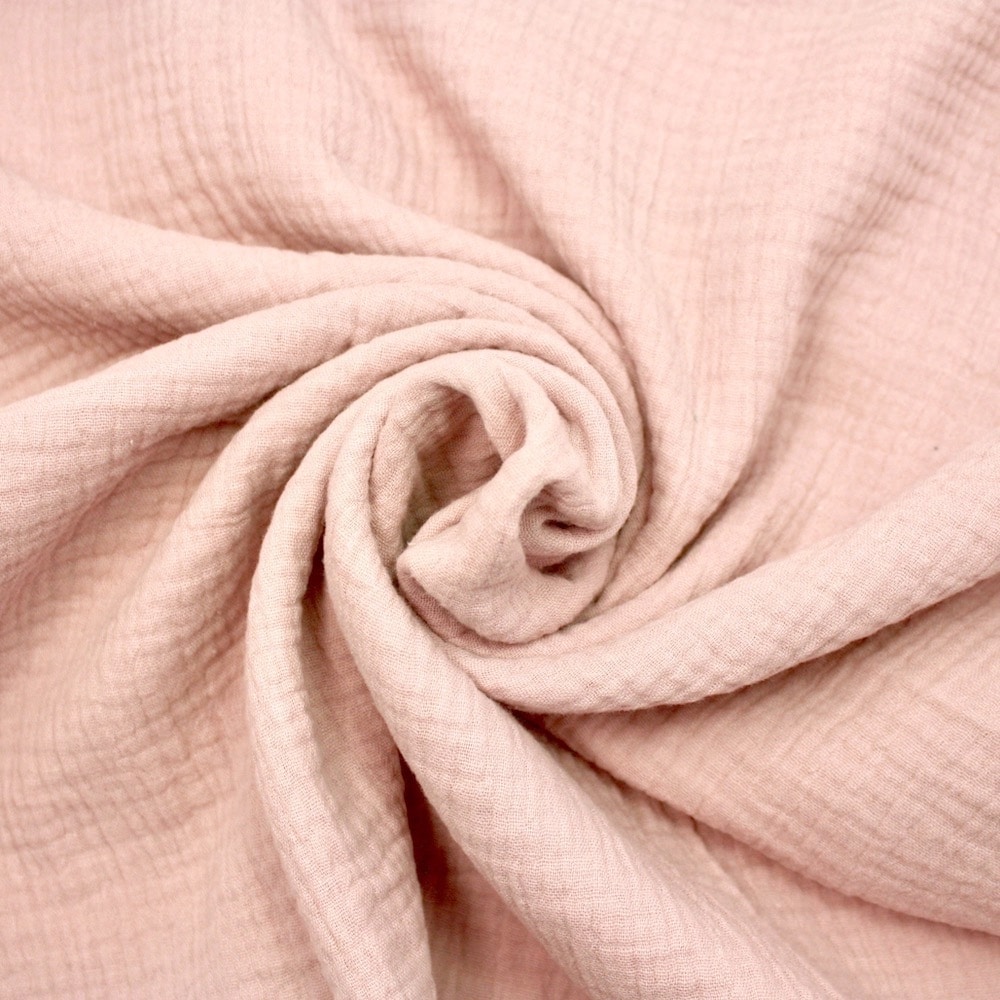 Double Gauze Cotton Fabric in Plain in Old Rose 15