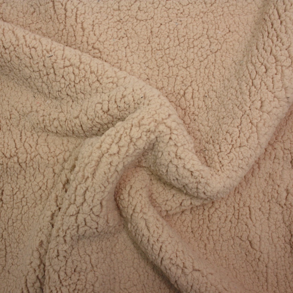 Sherpa Lambskin Supersoft Fleece Fabric in Teddy Brown