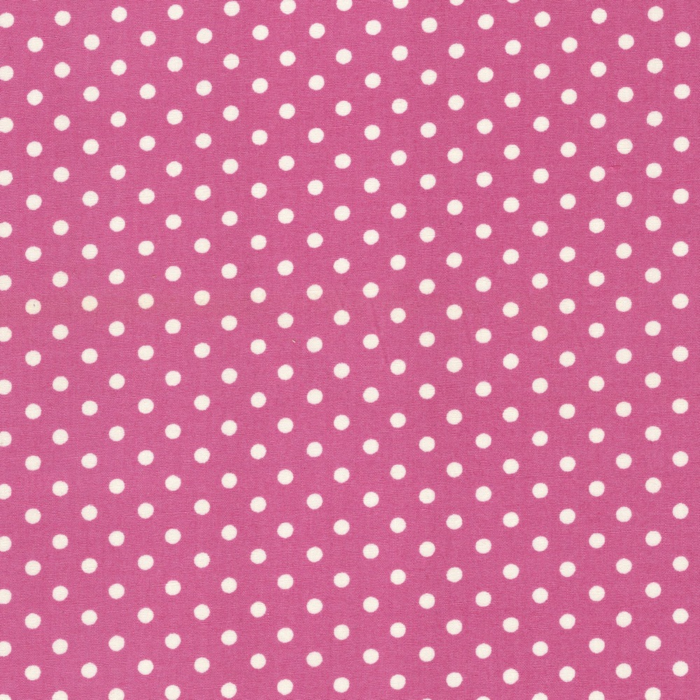 Cotton Poplin Fabric Dots in Mod Dot 4/5mm in Deep Rose Pink /Ivory