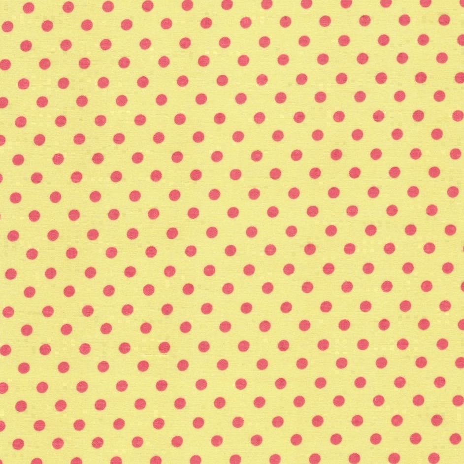 Cotton Poplin Fabric Dots in Mod Dot 4/5mm in Yellow - Blush