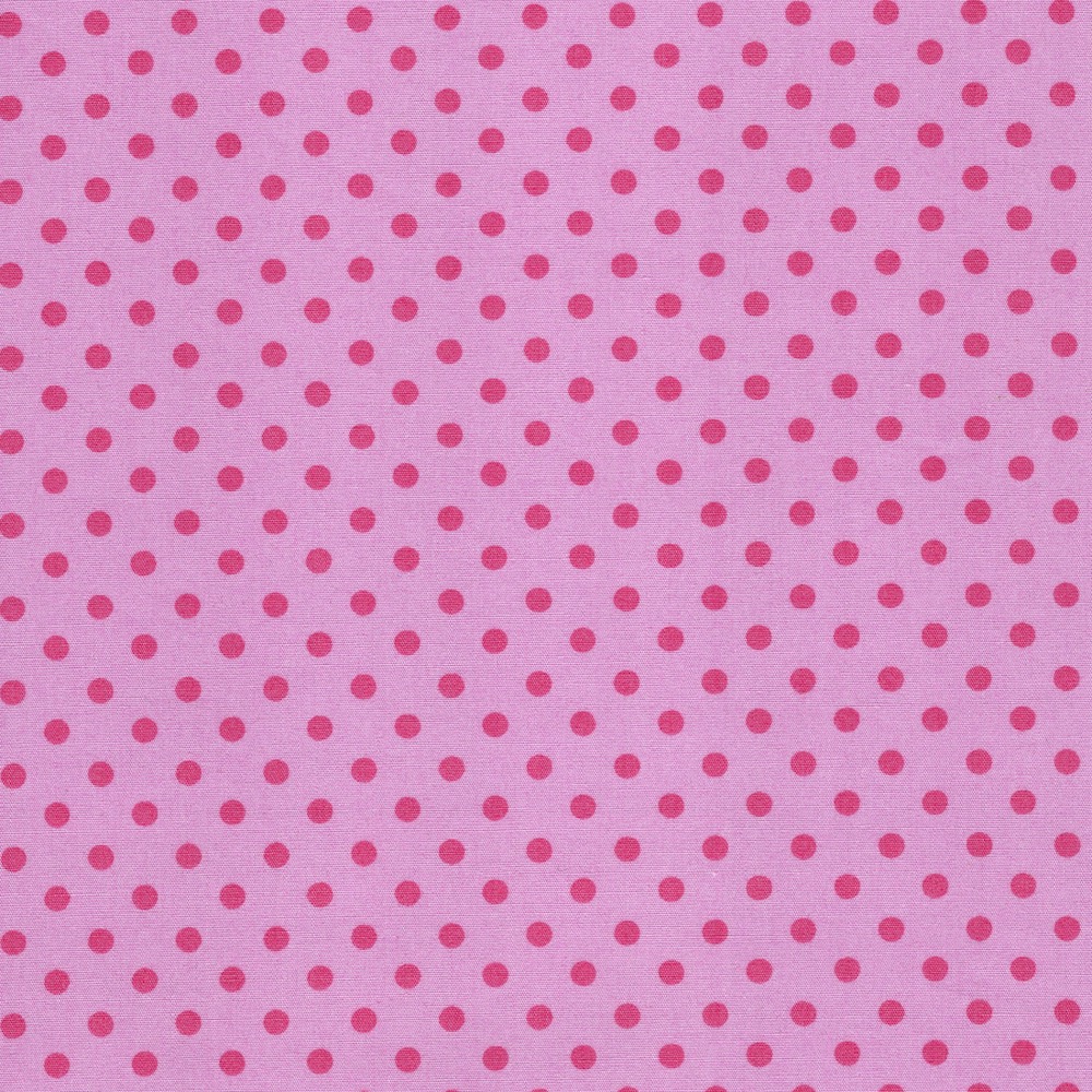 Cotton Poplin Fabric Dots in Mod Dot 4/5mm in Light Rose - Deep Rose