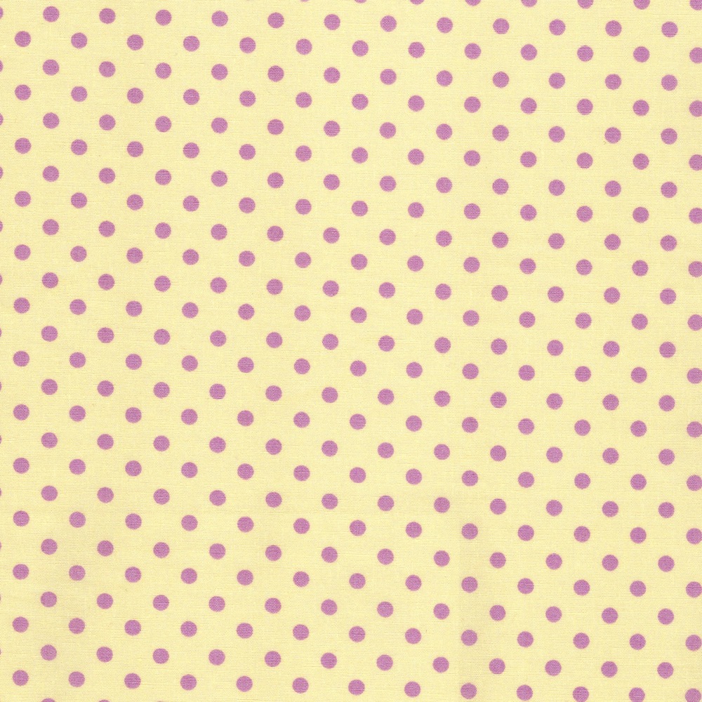 Cotton Poplin Fabric Dots in Mod Dot 4/5mm in Yellow - Mauve