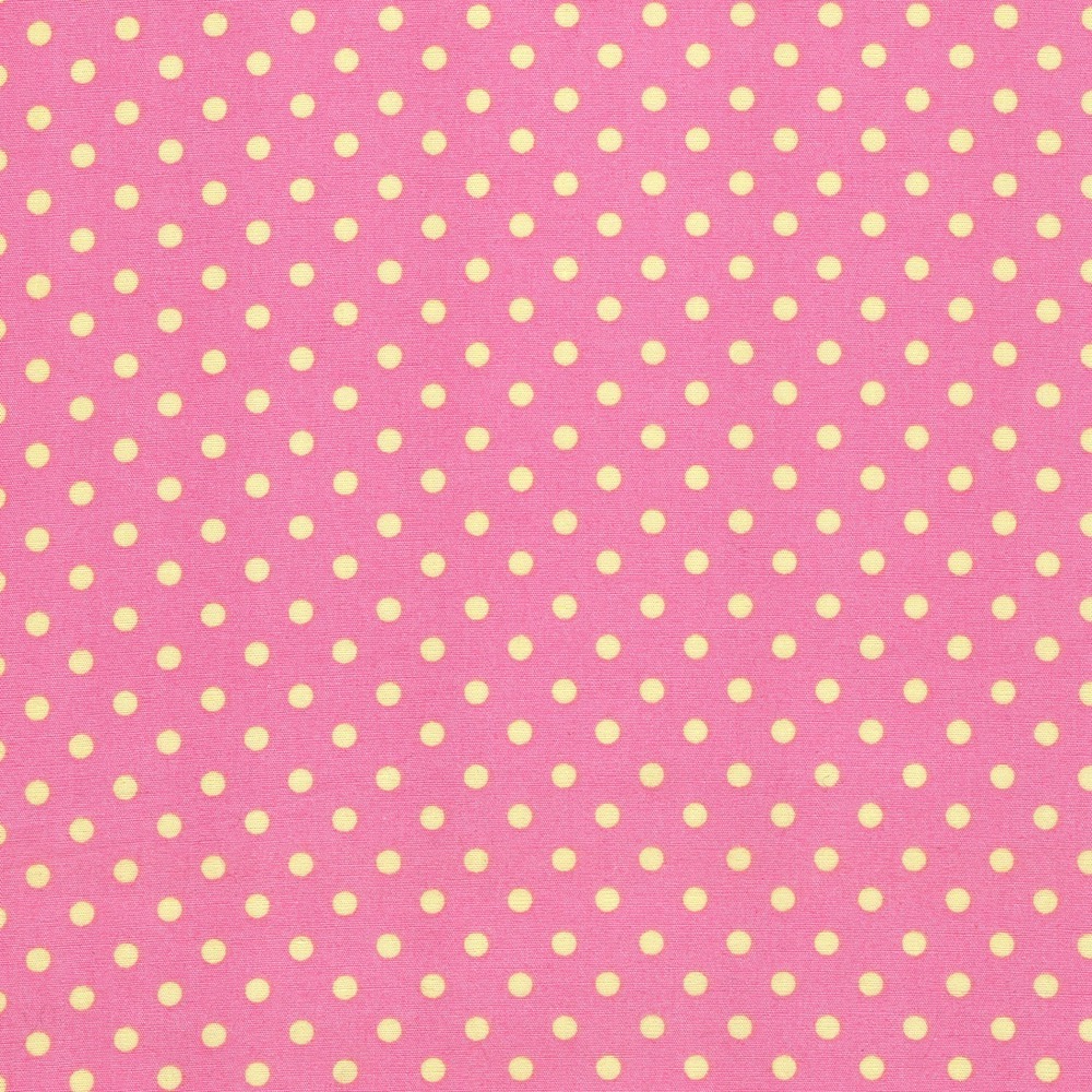 Cotton Poplin Fabric Dots in Mod Dot 4/5mm in Blush - Yellow