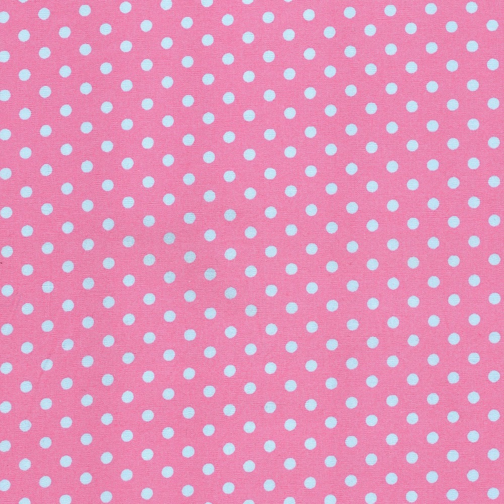 Cotton Poplin Fabric Dots in Mod Dot 4/5mm in Rich Pink - Blue