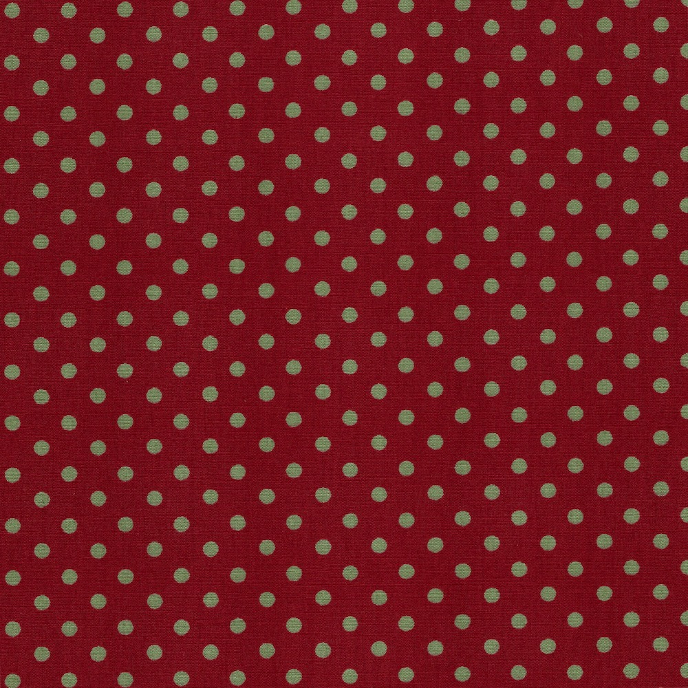 Cotton Poplin Fabric Dots in Mod Dot 4/5mm in Rust Red - Sage