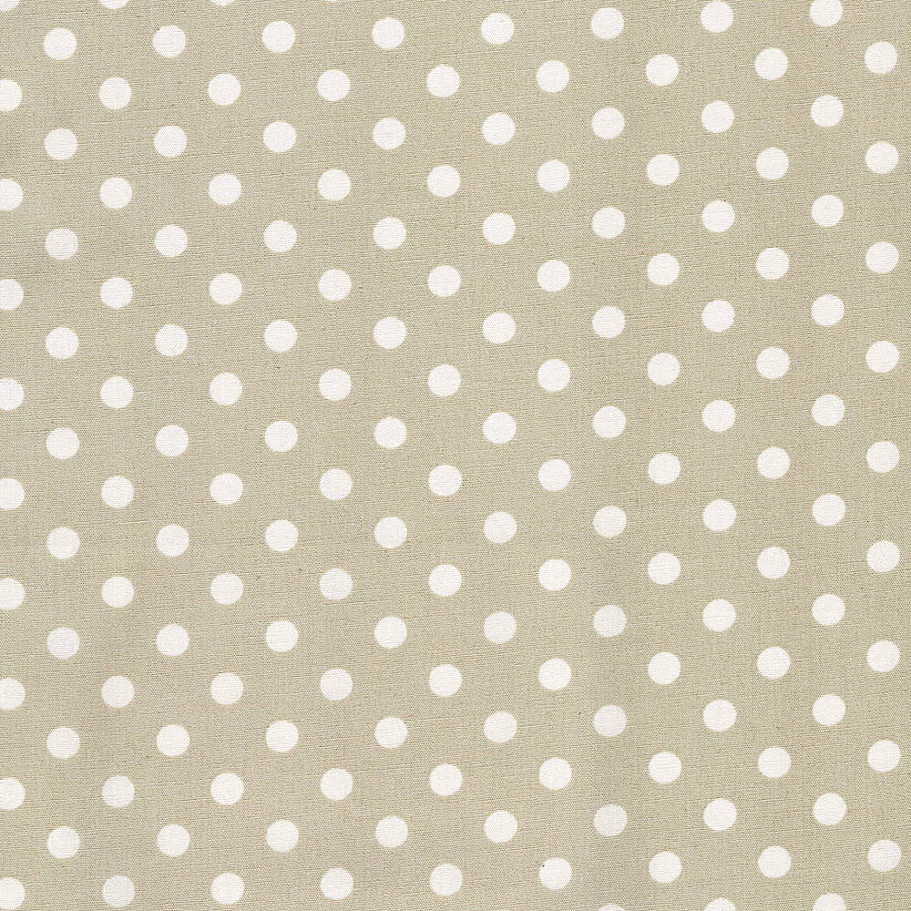Cotton Poplin Fabric Dots in Polka Dot 6/7mm in Beige - White