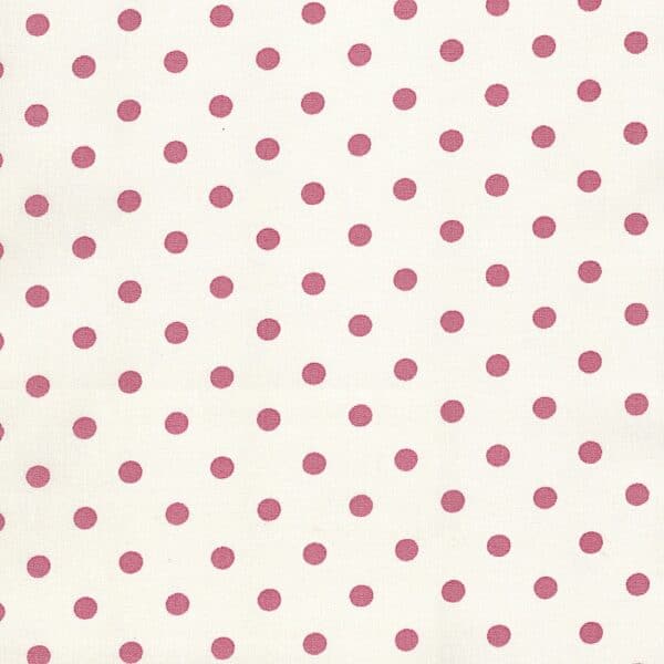 Cotton Poplin Fabric Dots in Polka Dot 6/7mm in Cream - Dusty Pink