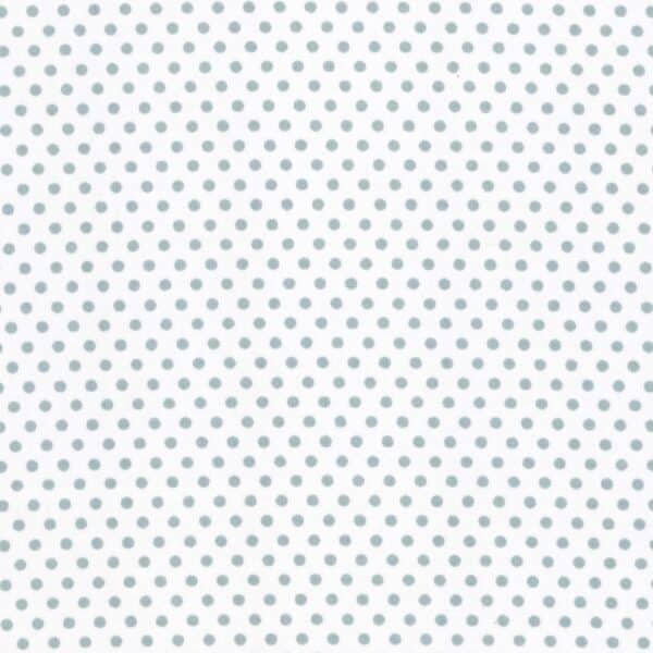 Cotton Poplin Fabric Dots in Richmond 4mm Dot in White - Pale Teal